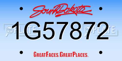 1G57872 South Dakota License Plate