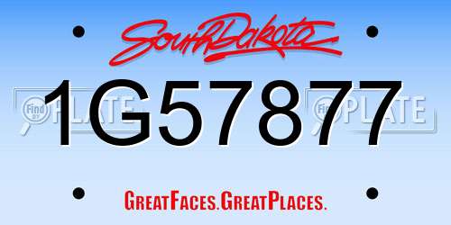 1G57877 South Dakota License Plate