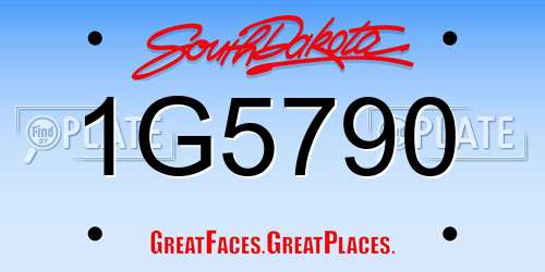 1G5790 South Dakota License Plate