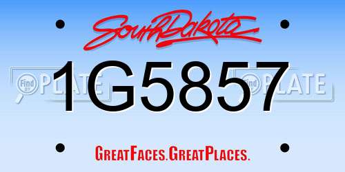 1G5857 South Dakota License Plate