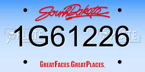 1G61226 South Dakota License Plate