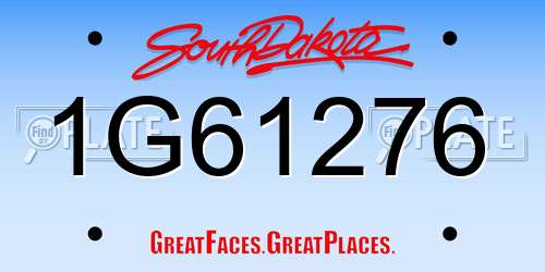 1G61276 South Dakota License Plate