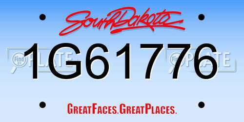 1G61776 South Dakota License Plate