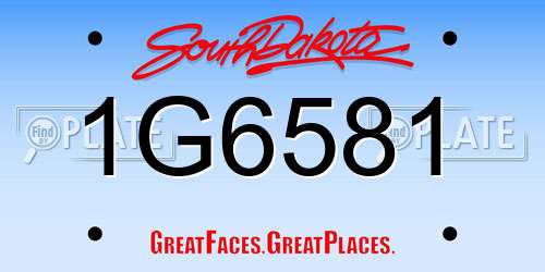 1G6581 South Dakota License Plate