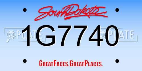 1G7740 South Dakota License Plate