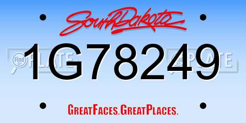 1G78249 South Dakota License Plate