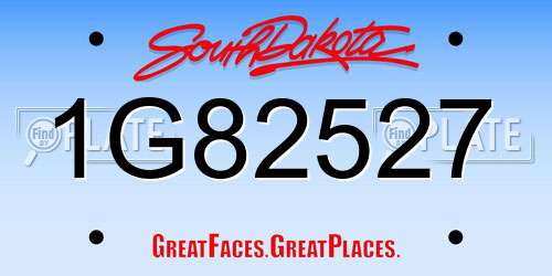 1G82527 South Dakota License Plate