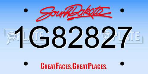 1G82827 South Dakota License Plate