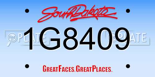 1G8409 South Dakota License Plate