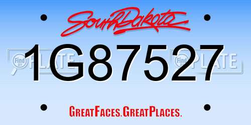 1G87527 South Dakota License Plate
