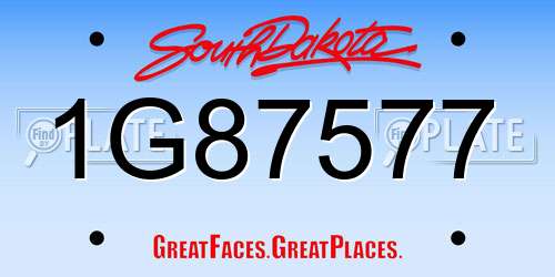 1G87577 South Dakota License Plate