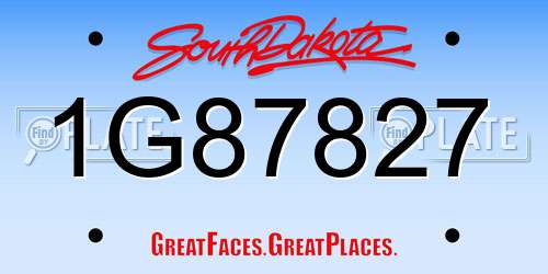 1G87827 South Dakota License Plate