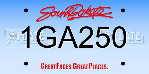 1GA250 South Dakota License Plate