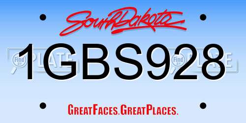 1GBS928 South Dakota License Plate