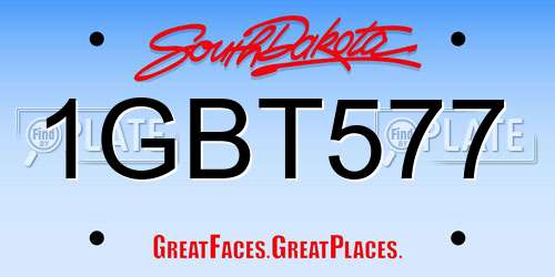 1GBT577 South Dakota License Plate