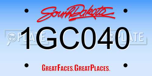 1GC040 South Dakota License Plate