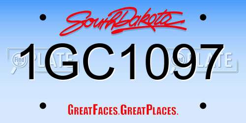 1GC1097 South Dakota License Plate