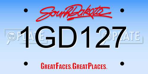 1GD127 South Dakota License Plate