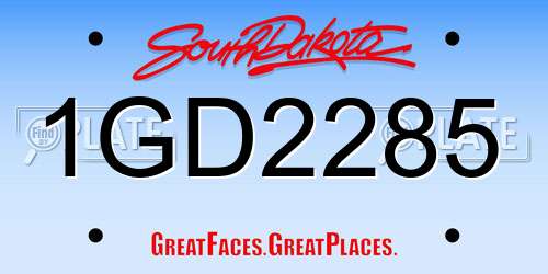1GD2285 South Dakota License Plate
