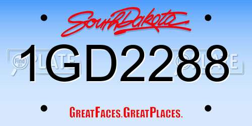 1GD2288 South Dakota License Plate