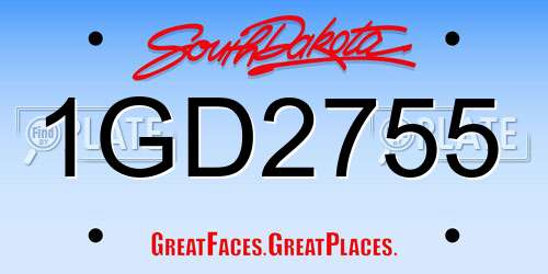 1GD2755 South Dakota License Plate