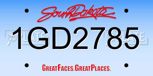 1GD2785 South Dakota License Plate