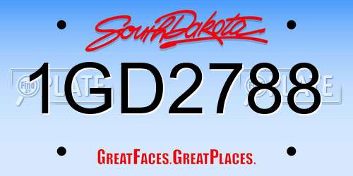 1GD2788 South Dakota License Plate