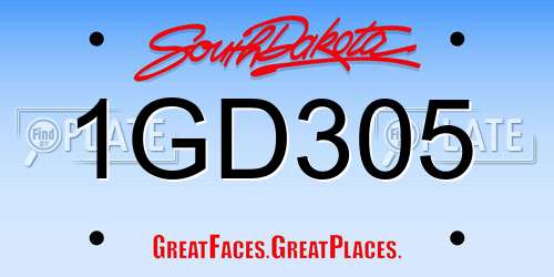 1GD305 South Dakota License Plate