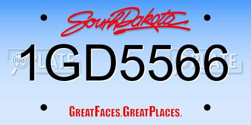 1GD5566 South Dakota License Plate