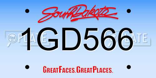 1GD566 South Dakota License Plate