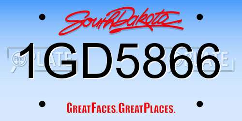 1GD5866 South Dakota License Plate