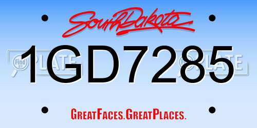 1GD7285 South Dakota License Plate