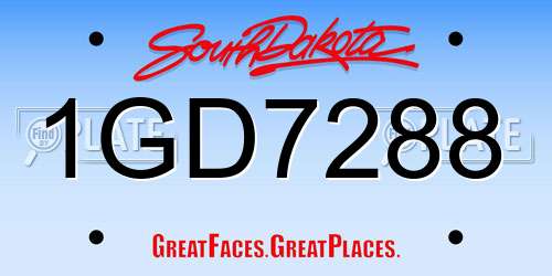 1GD7288 South Dakota License Plate