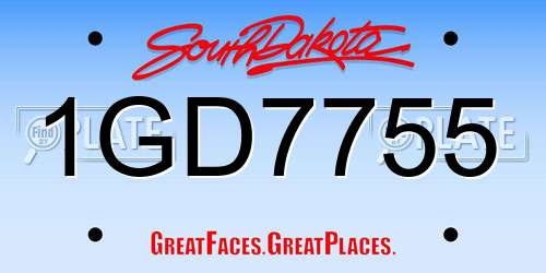 1GD7755 South Dakota License Plate
