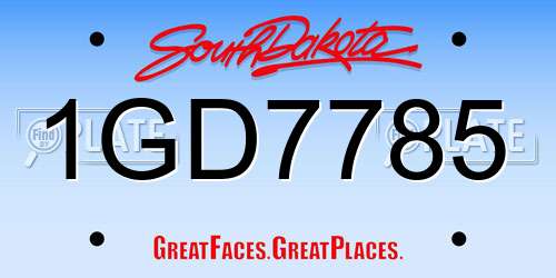 1GD7785 South Dakota License Plate