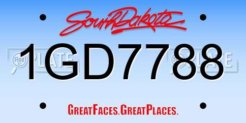 1GD7788 South Dakota License Plate