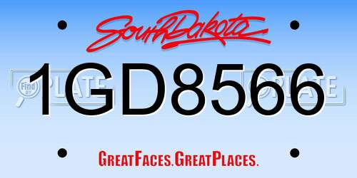 1GD8566 South Dakota License Plate