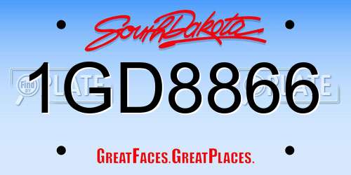 1GD8866 South Dakota License Plate