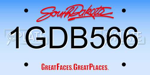1GDB566 South Dakota License Plate