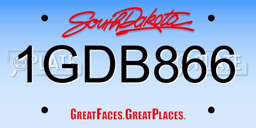 1GDB866 South Dakota License Plate