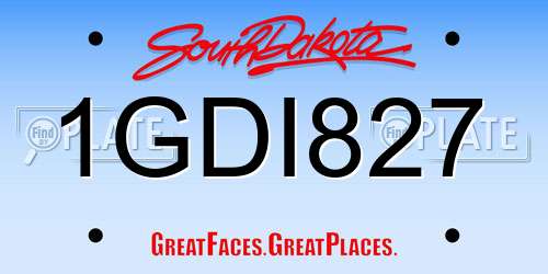 1GDI827 South Dakota License Plate