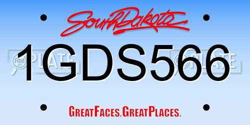 1GDS566 South Dakota License Plate