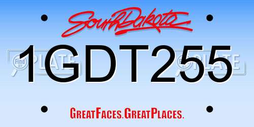 1GDT255 South Dakota License Plate
