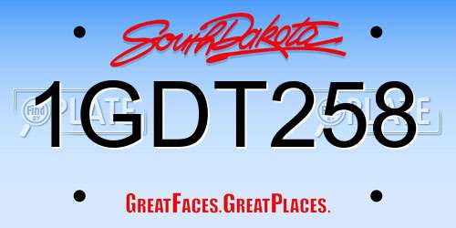 1GDT258 South Dakota License Plate