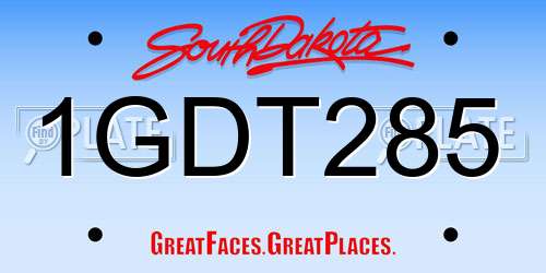 1GDT285 South Dakota License Plate