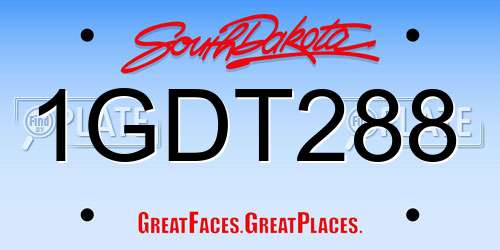 1GDT288 South Dakota License Plate