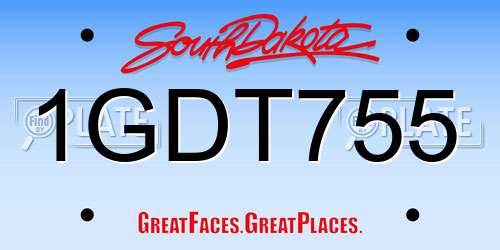 1GDT755 South Dakota License Plate