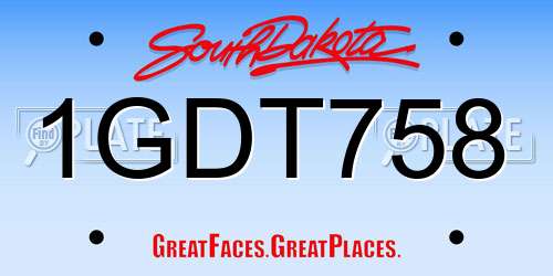1GDT758 South Dakota License Plate