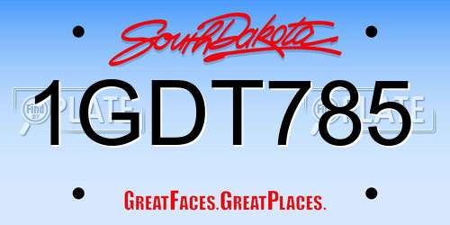 1GDT785 South Dakota License Plate