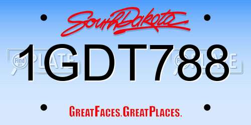 1GDT788 South Dakota License Plate